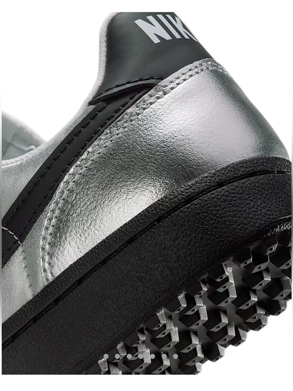 Nike Womens Field General Metallic Silver and Black Sneakers - Picture 5 of 15